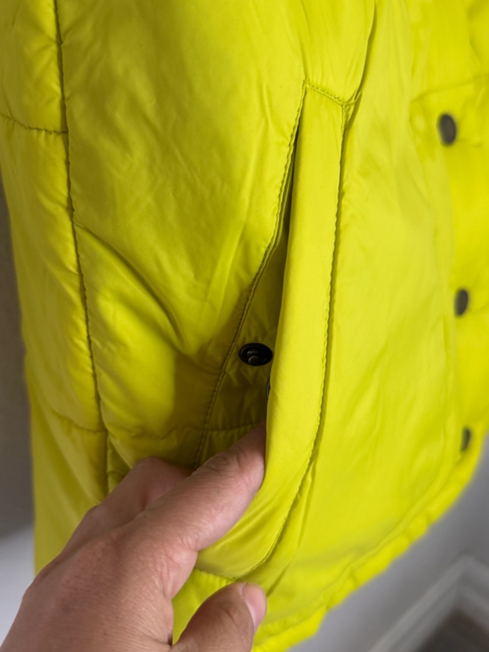 NWT Boden Reversible Puffer Vest Floral Khaki Neon Yellow - US 8 / Medium‎ - Picture 12 of 16